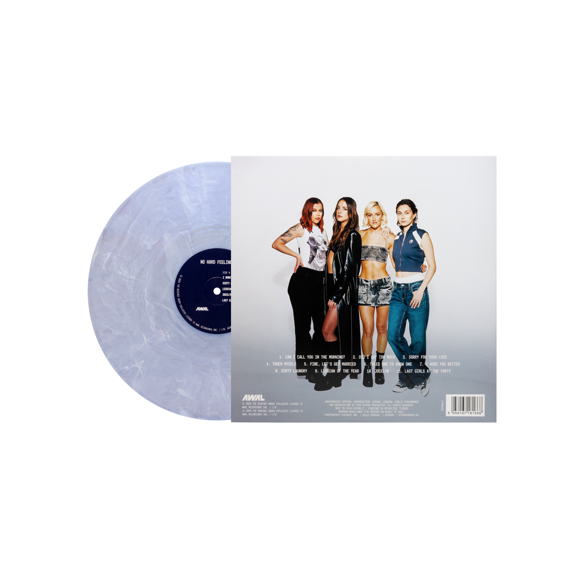 SIGNED - No Hard Feelings "Pearlescent Blue" Vinyl and Ringer Tee Bundle