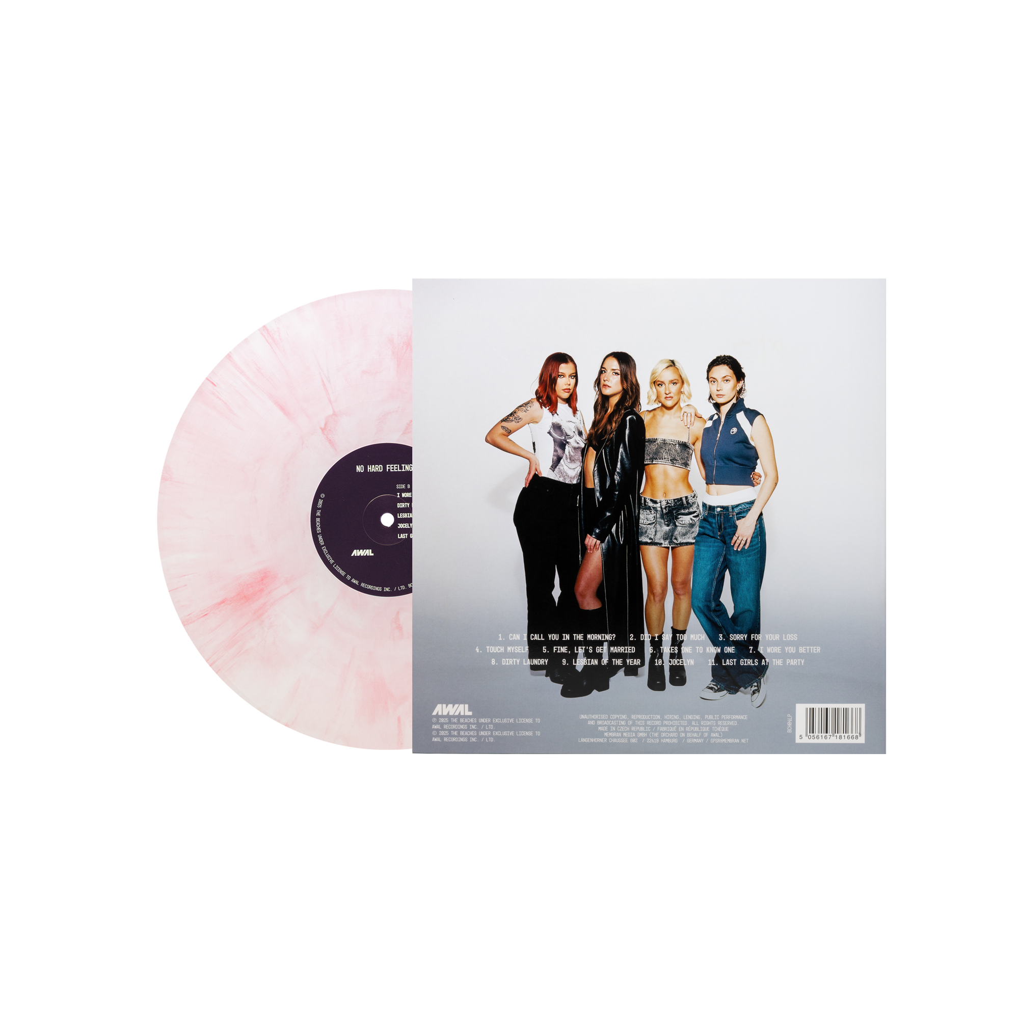 SIGNED - No Hard Feelings "Pink Marble" Vinyl and Ringer Tee Bundle
