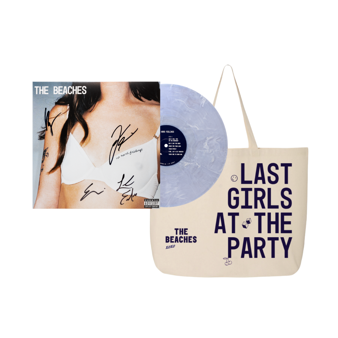 SIGNED - No Hard Feelings "Pearlescent Blue" Vinyl and Tote Bundle