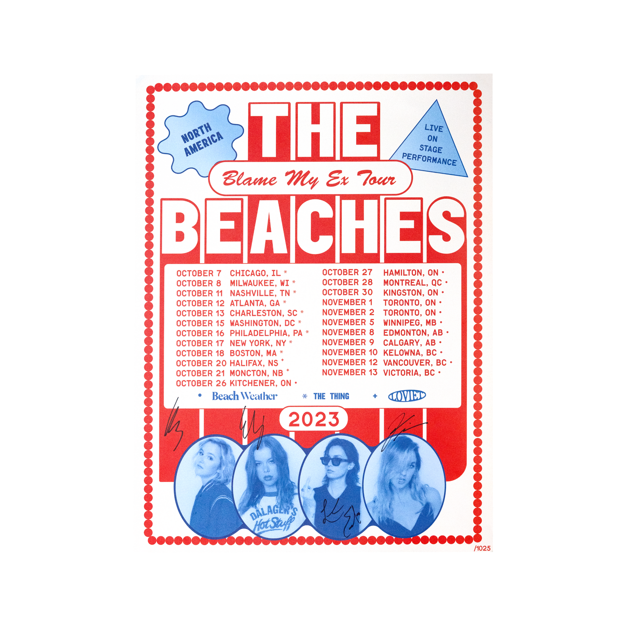 SIGNED Blame My Ex Tour Poster